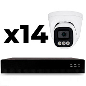 Комплект IP-видеонаблюдения Ps-Link KIT-A414IP-POE 4 Мп, 14 купольных IP-камер, NVR, 16 PoE портов