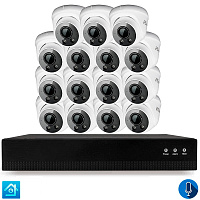 Комплект видеонаблюдения IP 2Мп Ps-Link KIT-A215IPM-POE 15 камер с микрофоном для помещения, питание PoE, ночная съёмка