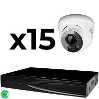 Комплект видеонаблюдения IP 8Мп Ps-Link KIT-A815IP-ST 15 камер для помещения, аналитика, детекция человека, область вторжения