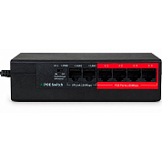 Коммутатор POE Ps-Link PS-204G-E 4 PoE (802.3 af/at) 10/100Mbps порта + 2 Uplink порта для IP-видеонаблюдения, дальность передачи до 250 м