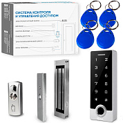 Комплект СКУД Ps-Link KIT-TF2MF-WP-W-180 для улицы, до 10000 пользователей, металл, тип Mifare, магнитный замок 180 кг