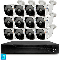 Комплект видеонаблюдения AHD 8Мп Ps-Link KIT-C812HD 12 камер для улицы, ночная съемка, датчик движения
