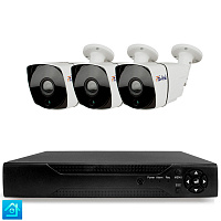 Комплект видеонаблюдения AHD 8Мп Ps-Link KIT-C803HD 3 камеры для улицы, ночная съемка, датчик движения