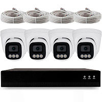 Комплект IP-видеонаблюдения Ps-Link KIT-A404IP-POE 4 Мп, 4 купольные IP-камеры, NVR, 4 PoE порта