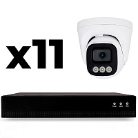 Комплект IP-видеонаблюдения Ps-Link KIT-A411IP-POE 4 Мп, 11 купольных IP-камер, NVR, 16 PoE портов