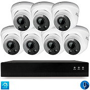 Комплект видеонаблюдения IP 2Мп Ps-Link KIT-A207IPM-POE 7 камер с микрофоном для помещения, питание PoE, ночная съёмка