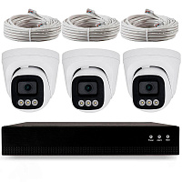Комплект IP-видеонаблюдения Ps-Link KIT-A403IP-POE 4 Мп, 3 купольные IP-камеры, NVR, 4 PoE порта