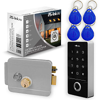 Комплект СКУД Ps-Link KIT-TF1EM-WP-W-G / отпечаток пальца / эл. механический замок / кодовая панель / RFID / WIFI