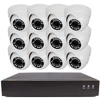 Комплект видеонаблюдения IP 5Мп Ps-Link KIT-A512IP-POE 12 камер с ночной съемкой для помещения, с датчиком движения, питание PoE