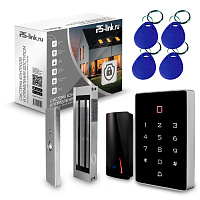 Система СКУД PS-Link KIT-T12MF-P-180 / эл. магнитный замок 180кг / 2 считывателя RFID / Mifare