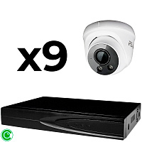 Комплект видеонаблюдения IP 8Мп Ps-Link KIT-A809IP-ST 9 камер для помещения, аналитика, детекция человека, область вторжения
