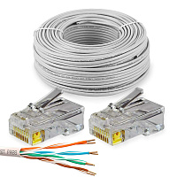 Кабель UTP4 cat.5E CCA 100 метров Ps-Link UTP-CCA100 с коннекторами RJ-45