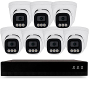 Комплект IP-видеонаблюдения Ps-Link KIT-A407IP-POE 4 Мп, 7 купольных IP-камер, NVR, 8 PoE портов