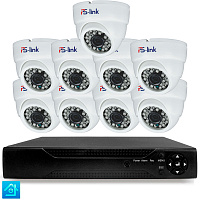 Комплект видеонаблюдения AHD 8Мп Ps-Link KIT-A809HD 9 камер для помещения, ночная съемка, датчик движения