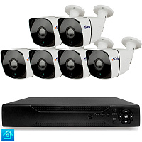 Комплект видеонаблюдения AHD 8Мп Ps-Link KIT-C806HD 6 камер для улицы, ночная съемка, датчик движения