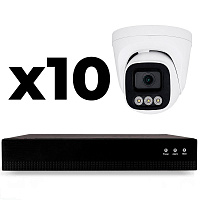 Комплект IP-видеонаблюдения Ps-Link KIT-A410IP-POE 4 Мп, 10 купольных IP-камер, NVR, 16 PoE портов