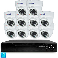 Комплект видеонаблюдения AHD 8Мп Ps-Link KIT-A810HD 10 камер для помещения, ночная съемка, датчик движения