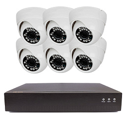 Комплект видеонаблюдения IP 2Мп Ps-Link KIT-A206IP-POE 6 камер с ночной съемкой для помещения, с датчиком движения, питание PoE