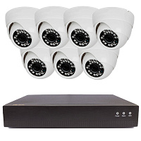 Комплект видеонаблюдения IP 5Мп Ps-Link KIT-A507IP-POE 7 камер с ночной съемкой для помещения, с датчиком движения, питание PoE