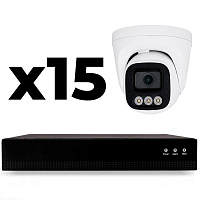 Комплект IP-видеонаблюдения Ps-Link KIT-A415IP-POE 4 Мп, 15 купольных IP-камер, NVR, 16 PoE портов