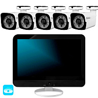 Комплект видеонаблюдения WIFI с монитором 5Мп Ps-Link KIT-W505TB-M