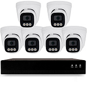 Комплект IP-видеонаблюдения Ps-Link KIT-A406IP-POE 4 Мп, 6 купольных IP-камер, NVR, 8 PoE портов