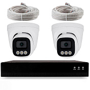 Комплект IP-видеонаблюдения Ps-Link KIT-A402IP-POE 4 Мп, 2 купольные IP-камеры, NVR, 4 PoE порта