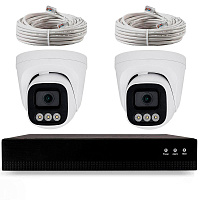 Комплект IP-видеонаблюдения Ps-Link KIT-A402IP-POE 4 Мп, 2 купольные IP-камеры, NVR, 4 PoE порта