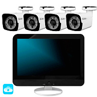 Комплект видеонаблюдения WIFI с монитором 5Мп Ps-Link KIT-W504TB-M