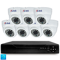 Комплект видеонаблюдения AHD 8Мп Ps-Link KIT-A807HD 7 камер для помещения, ночная съемка, датчик движения