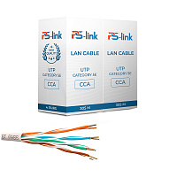 Кабель UTP 4x2x0.5cat 5E (омедненный Al, CCA) бухта 305 метров Ps-Link UTP-CCA305