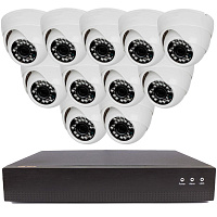 Комплект видеонаблюдения IP 5Мп Ps-Link KIT-A511IP-POE 11 камер с ночной съемкой для помещения, с датчиком движения, питание PoE