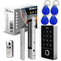 Комплект СКУД Ps-Link KIT-TF1EM-WP-W-280 / отпечаток пальца / эл. магнитный замок 280кг / кодовая панель / RFID / WIFI