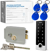 Комплект СКУД Ps-Link KIT-TF2MF-WP-W-G для улицы до 10000 пользователей, металл, тип Mifare, механический замок