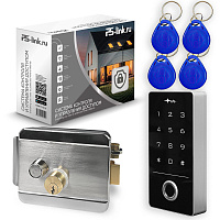 Комплект СКУД Ps-Link KIT-TF1EM-WP-W-SS / отпечаток пальца / эл. механический замок / кодовая панель / RFID / WIFI