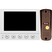 Комплект видеодомофона Ps-Link PS-854KB bronze с вызывной панелью, управление электрозамком, монитор 4
