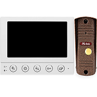 Комплект видеодомофона Ps-Link PS-854KB bronze с вызывной панелью, управление электрозамком, монитор 4" для квартиры, дома, дачи